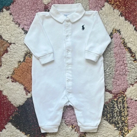 Ralph Lauren Baby One Piece Long Sleeve Playsuit Size 0-3 Months - Picture 4 of 7